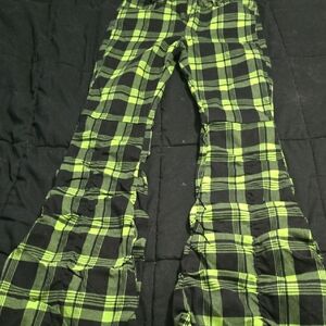 American Bazi Green and Black Plaid Pants